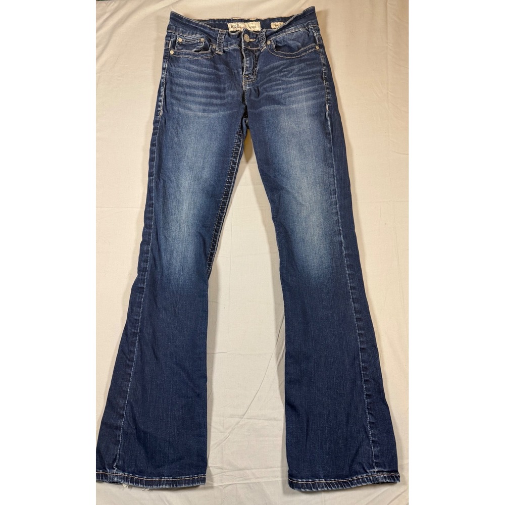 BKE Payton Bootcut Jeans Women 28x33.5 Dark Wash Embroidered Denim
